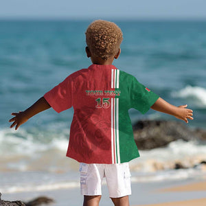 Custom Afro Morocco Football Kid Hawaiian Shirt With Islamic Pattern