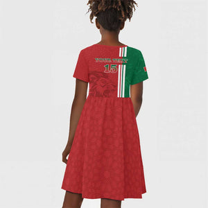 Custom Afro Morocco Football Kid Short Sleeve Dress With Islamic Pattern