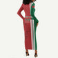 Custom Afro Morocco Football Long Sleeve Bodycon Dress With Islamic Pattern LT15