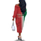Custom Afro Morocco Football Off The Shoulder Long Sleeve Dress With Islamic Pattern