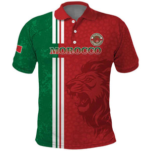 Custom Afro Morocco Football Polo Shirt With Islamic Pattern