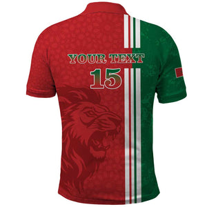 Custom Afro Morocco Football Polo Shirt With Islamic Pattern