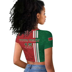 Custom Afro Morocco Football Raglan Cropped T shirt With Islamic Pattern