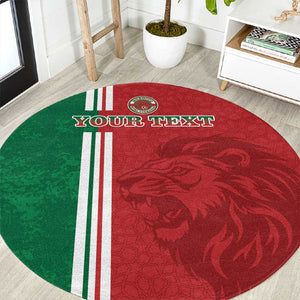 Custom Afro Morocco Football Round Carpet With Islamic Pattern