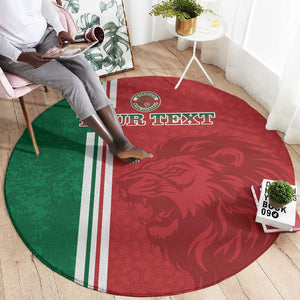 Custom Afro Morocco Football Round Carpet With Islamic Pattern