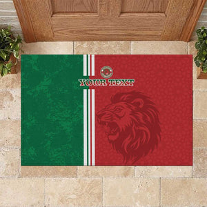 Custom Afro Morocco Football Rubber Doormat With Islamic Pattern