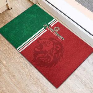 Custom Afro Morocco Football Rubber Doormat With Islamic Pattern