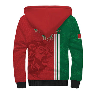 Custom Afro Morocco Football Sherpa Hoodie With Islamic Pattern