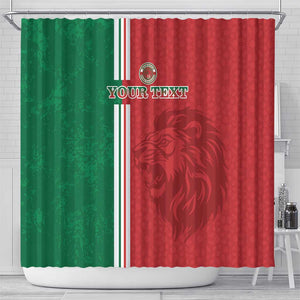 Custom Afro Morocco Football Shower Curtain With Islamic Pattern