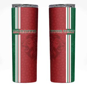 Custom Afro Morocco Football Skinny Tumbler With Islamic Pattern