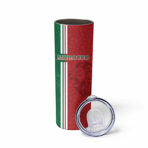 Custom Afro Morocco Football Skinny Tumbler With Islamic Pattern