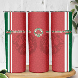 Custom Afro Morocco Football Skinny Tumbler With Islamic Pattern