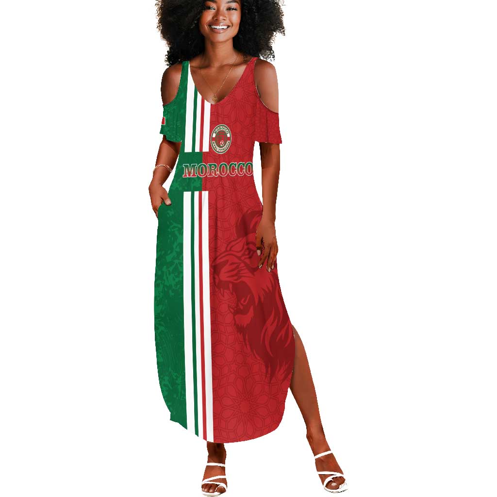 Custom Afro Morocco Football Summer Maxi Dress With Islamic Pattern