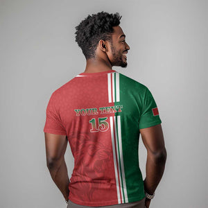 Custom Afro Morocco Football T shirt With Islamic Pattern