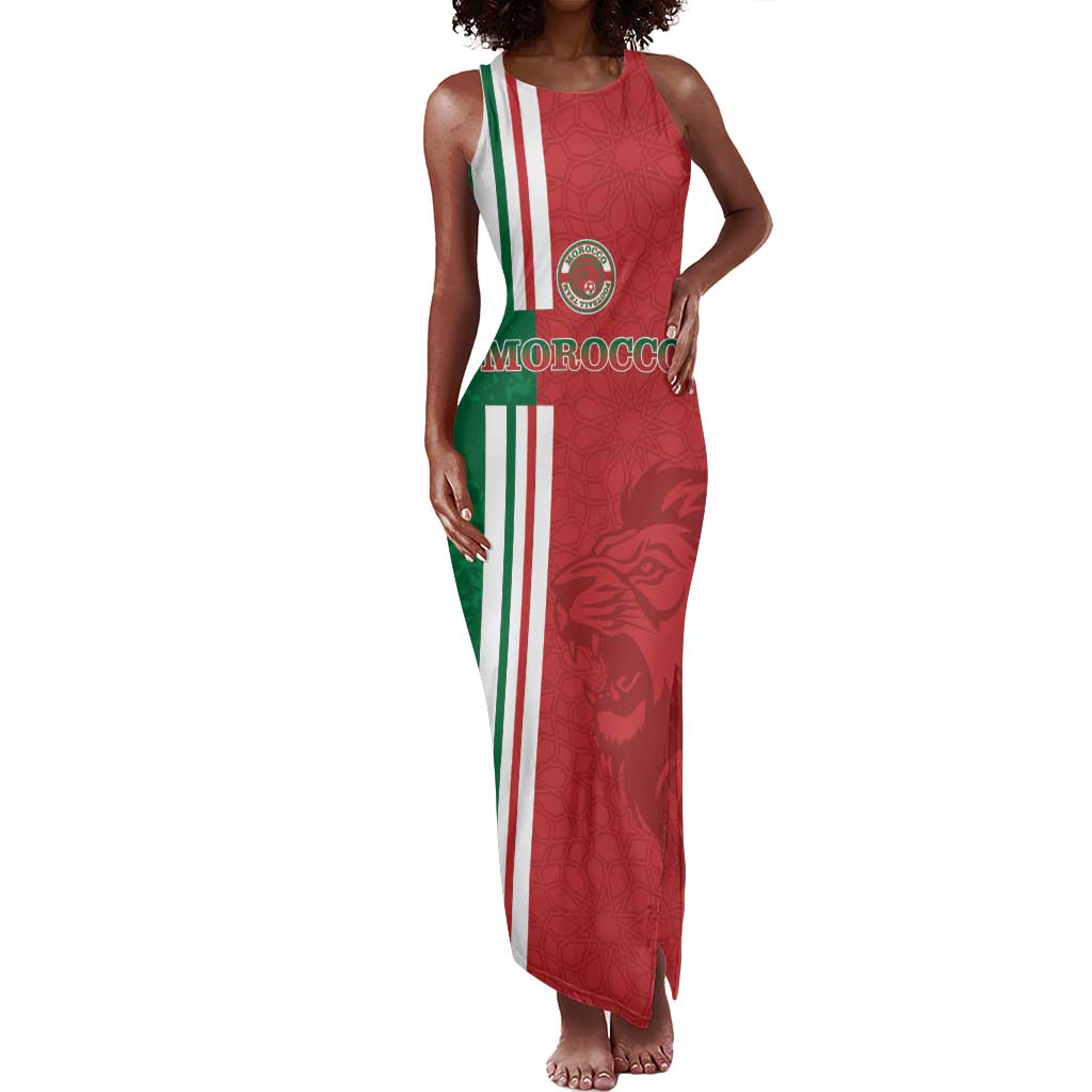 Custom Afro Morocco Football Tank Maxi Dress With Islamic Pattern