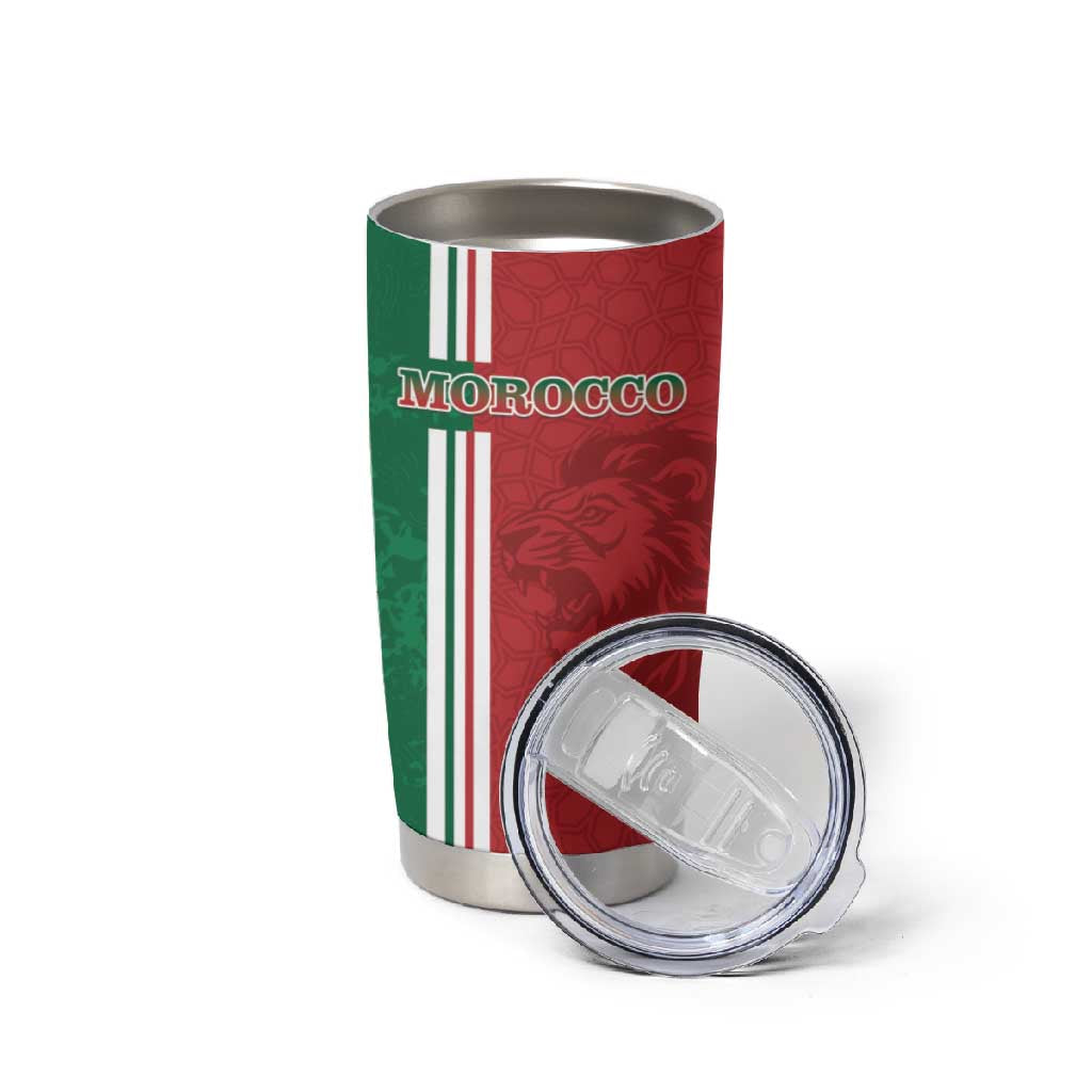 Custom Afro Morocco Football Tumbler Cup With Islamic Pattern