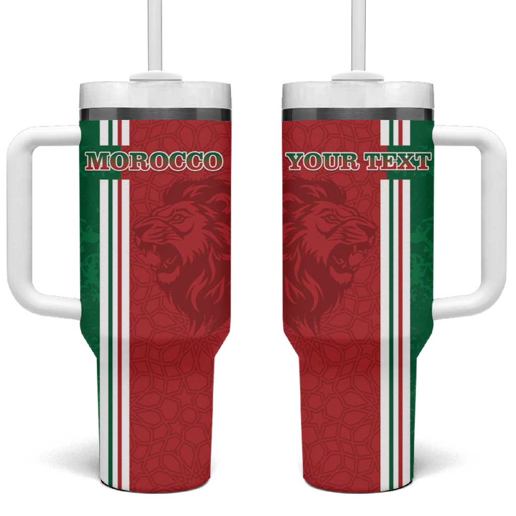 Custom Afro Morocco Football Tumbler With Handle With Islamic Pattern