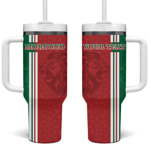 Custom Afro Morocco Football Tumbler With Handle With Islamic Pattern