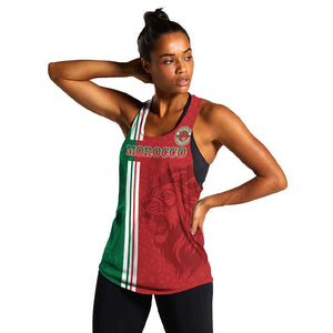 Custom Afro Morocco Football Women Racerback Tank With Islamic Pattern