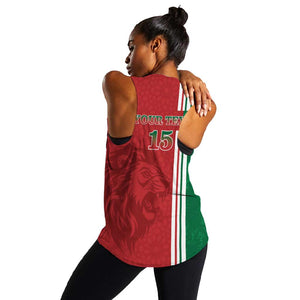 Custom Afro Morocco Football Women Racerback Tank With Islamic Pattern