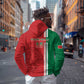 Custom Afro Morocco Football Zip Hoodie With Islamic Pattern