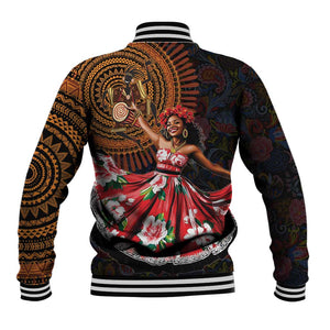 Ladies Sega Dance Baseball Jacket Paisley Mix African Pattern