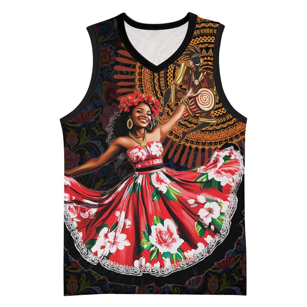 Ladies Sega Dance Basketball Jersey Paisley Mix African Pattern LT15