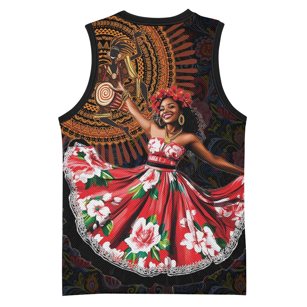 Ladies Sega Dance Basketball Jersey Paisley Mix African Pattern LT15