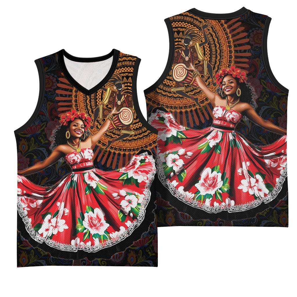 Ladies Sega Dance Basketball Jersey Paisley Mix African Pattern LT15