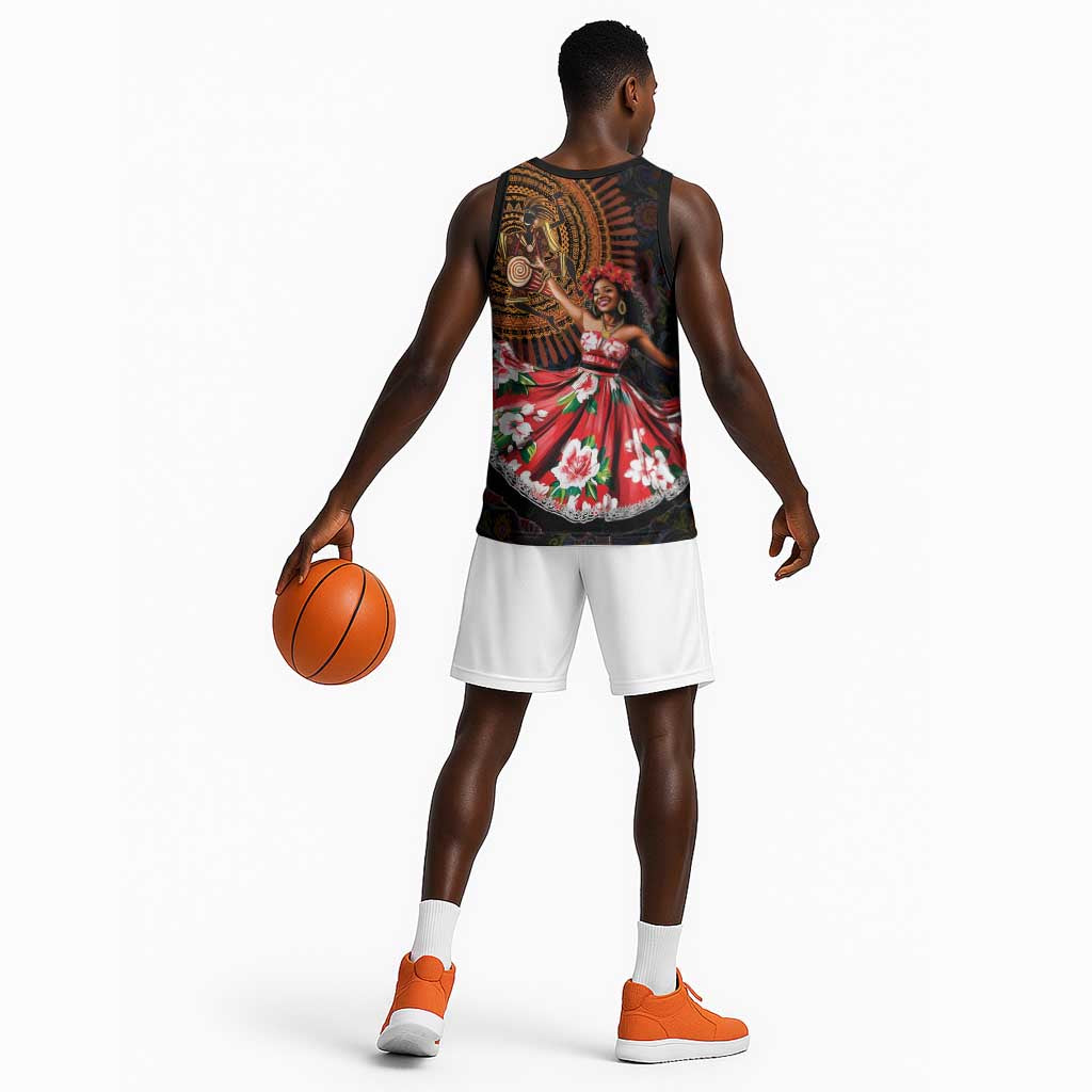 Ladies Sega Dance Basketball Jersey Paisley Mix African Pattern LT15
