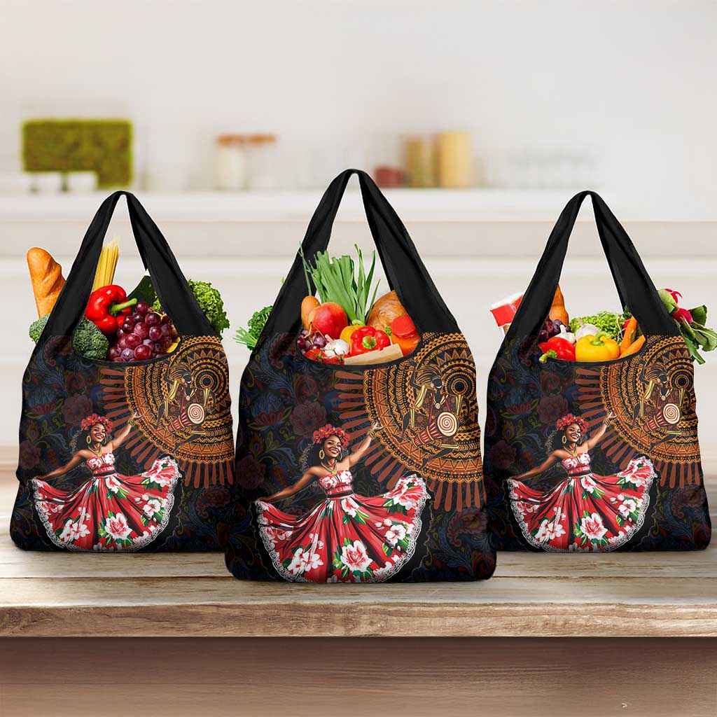 Ladies Sega Dance Grocery Bag Paisley Mix African Pattern