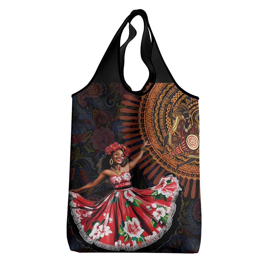 Ladies Sega Dance Grocery Bag Paisley Mix African Pattern
