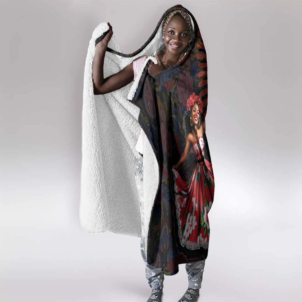 Ladies Sega Dance Hooded Blanket Paisley Mix African Pattern