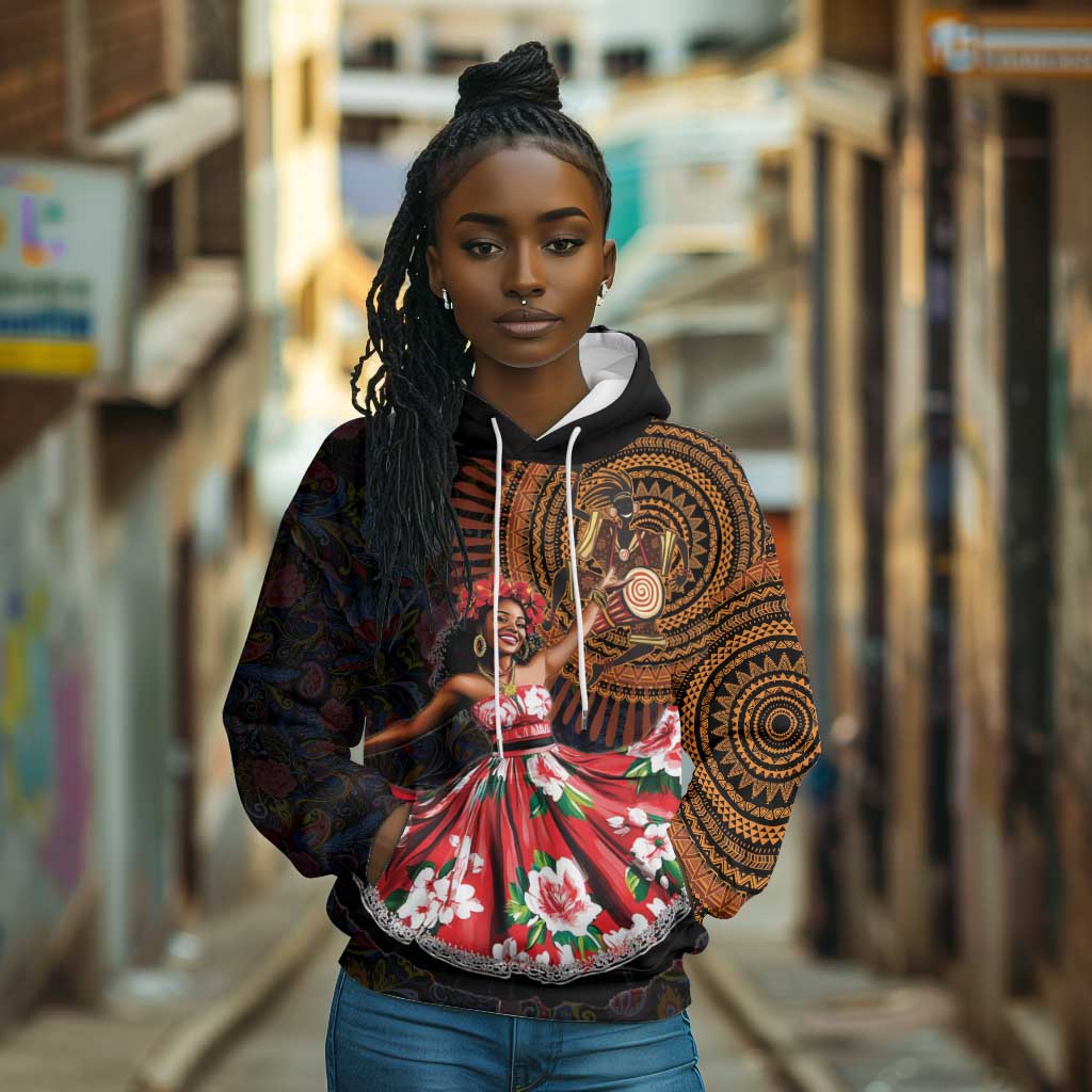Ladies Sega Dance Hoodie Paisley Mix African Pattern
