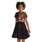 Ladies Sega Dance Kid Short Sleeve Dress Paisley Mix African Pattern