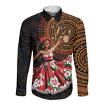 Ladies Sega Dance Long Sleeve Button Shirt Paisley Mix African Pattern