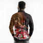 Ladies Sega Dance Long Sleeve Polo Shirt Paisley Mix African Pattern