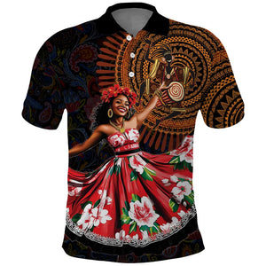 Ladies Sega Dance Polo Shirt Paisley Mix African Pattern