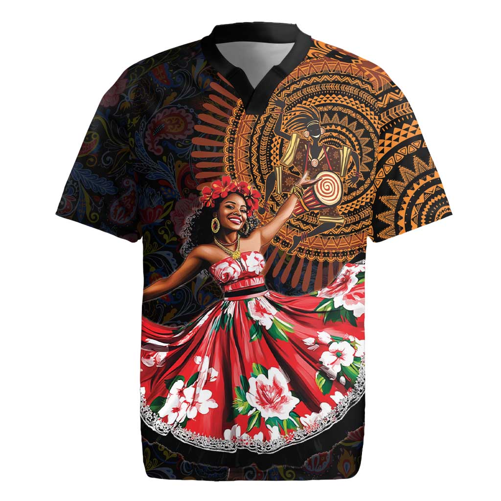 Ladies Sega Dance Rugby Jersey Paisley Mix African Pattern