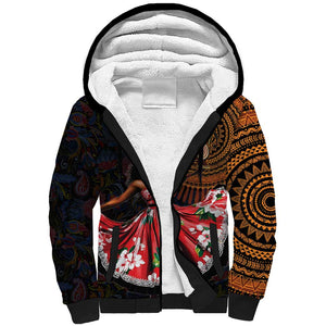 Ladies Sega Dance Sherpa Hoodie Paisley Mix African Pattern