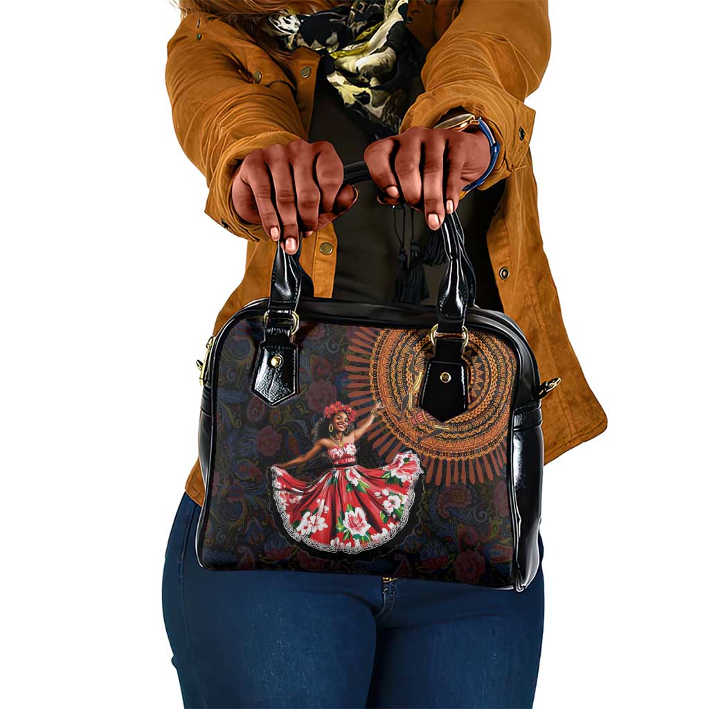 Ladies Sega Dance Shoulder Handbag Paisley Mix African Pattern