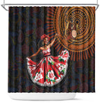 Ladies Sega Dance Shower Curtain Paisley Mix African Pattern