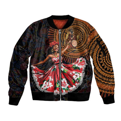 Ladies Sega Dance Sleeve Zip Bomber Jacket Paisley Mix African Pattern