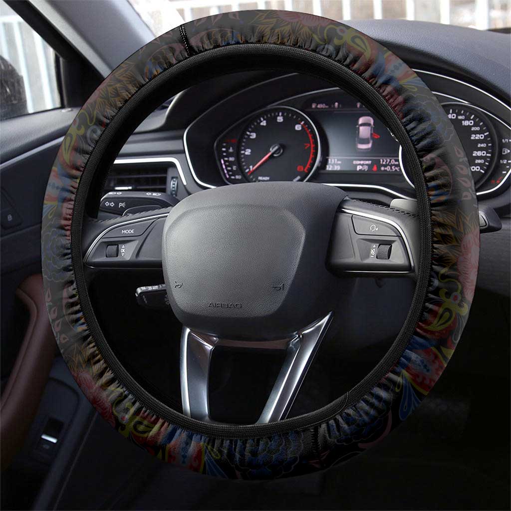 Ladies Sega Dance Steering Wheel Cover Paisley Mix African Pattern