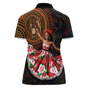 Ladies Sega Dance Women Polo Shirt Paisley Mix African Pattern