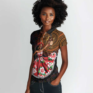 Ladies Sega Dance Women Polo Shirt Paisley Mix African Pattern