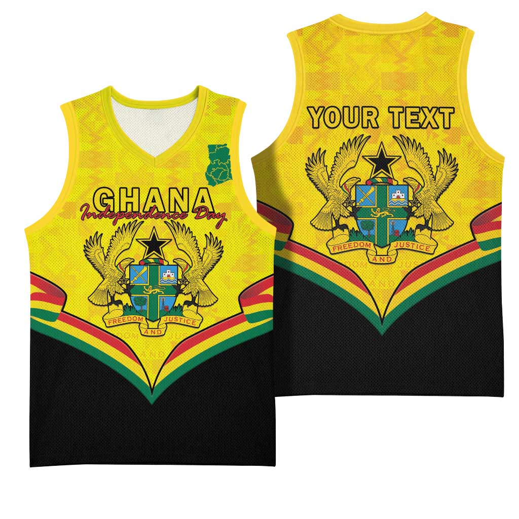 Personalised Afro Ghana Basketball Jersey 68th Anniversary Independence LT15