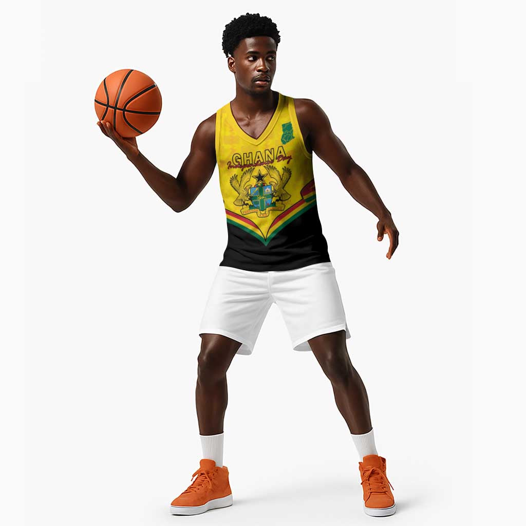 Personalised Afro Ghana Basketball Jersey 68th Anniversary Independence LT15
