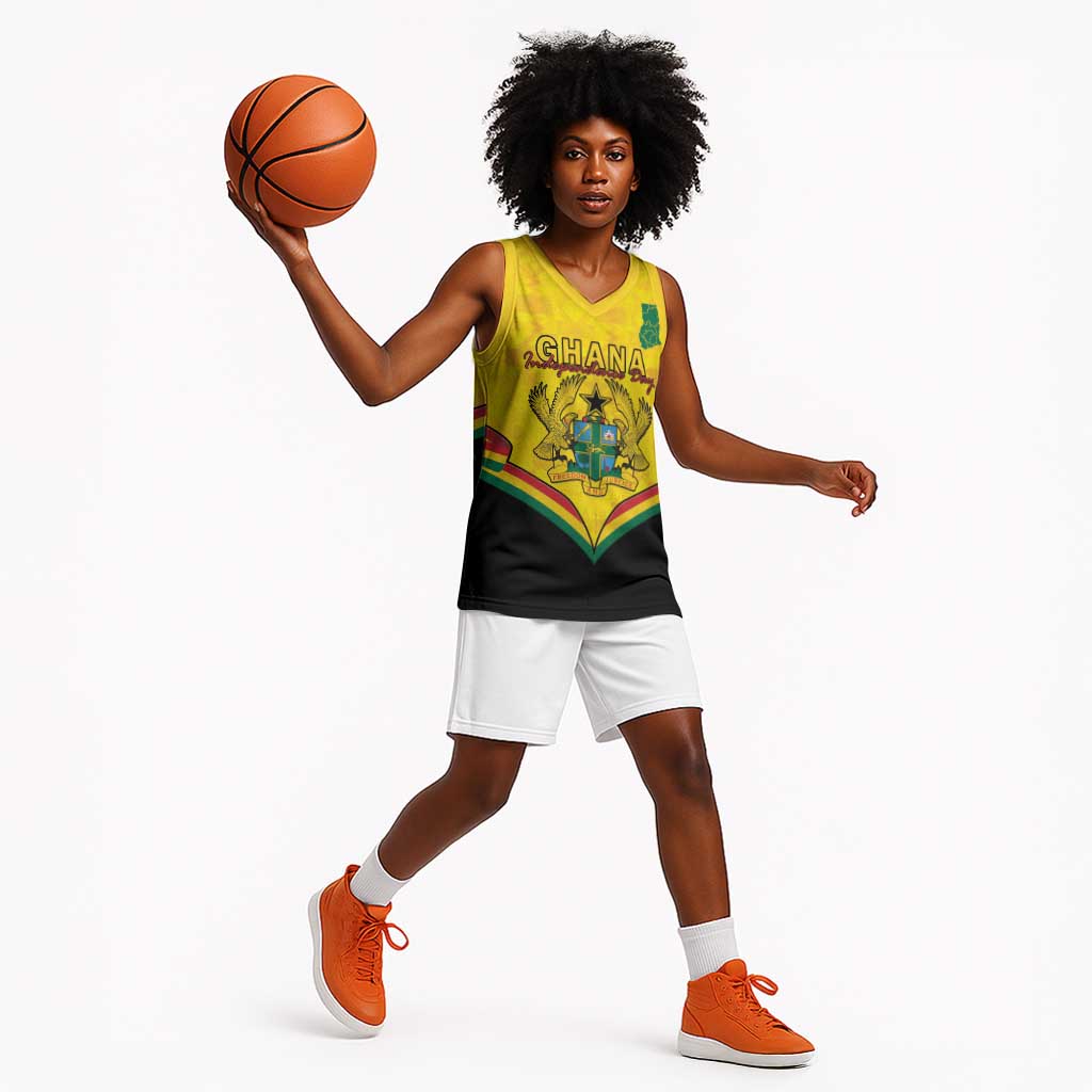 Personalised Afro Ghana Basketball Jersey 68th Anniversary Independence LT15