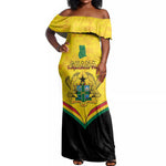 Personalised Afro Ghana Off Shoulder Maxi Dress 68th Anniversary Independence